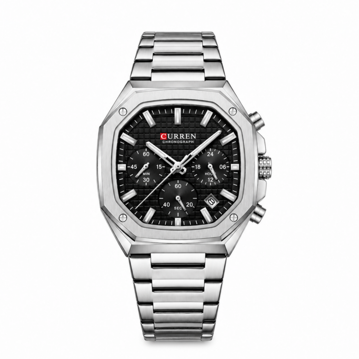 RELOJ CURREN 8459 CRONOGRAPH PLATEADO