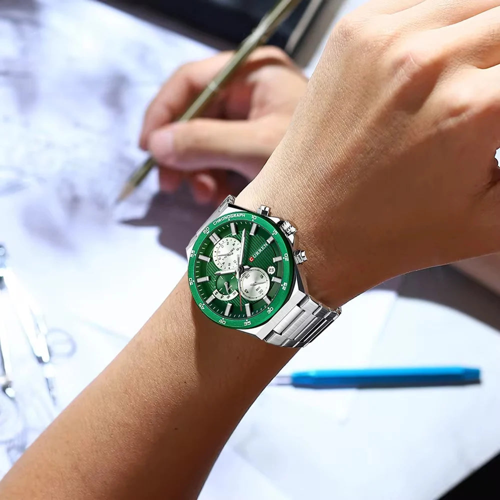 RELOJ CURREN 8481 CRONOGRAPH PLATEADO