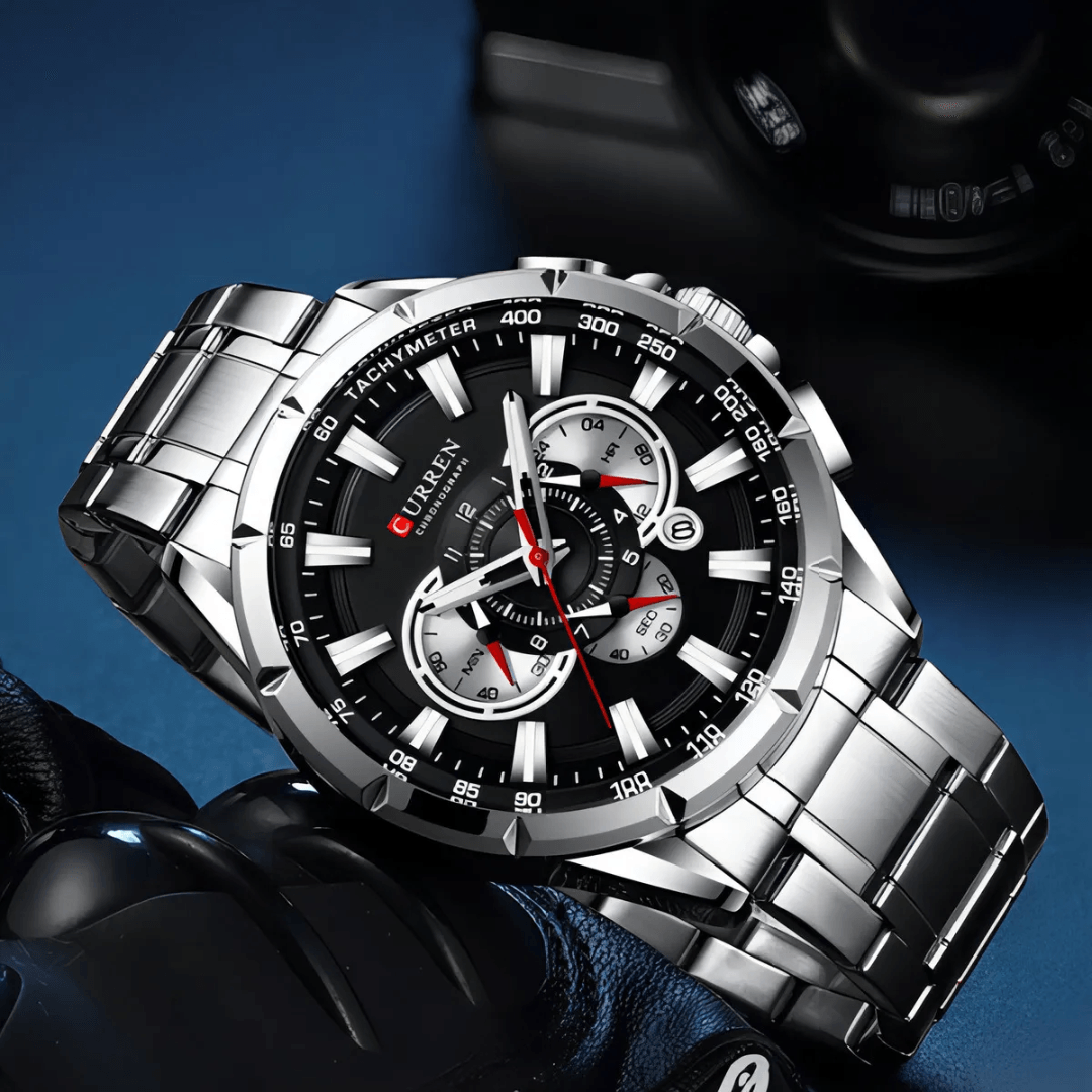RELOJ CURREN 8363 CRONOGRAPH PLATEADO