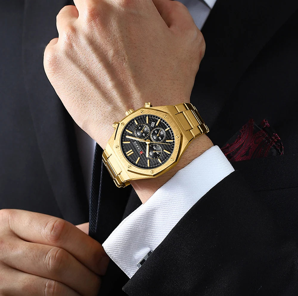 RELOJ CURREN 8440 CRONOGRAPH DORADO